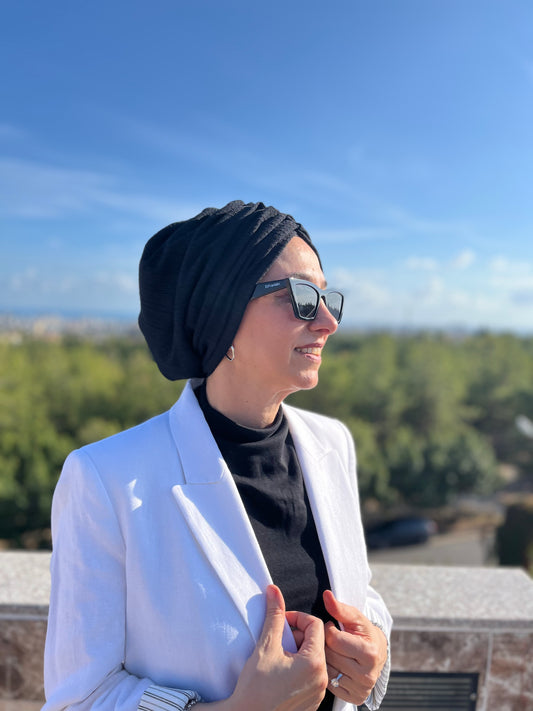 SİYAH BÜRÜMCÜK BÜZGÜLÜ BONE