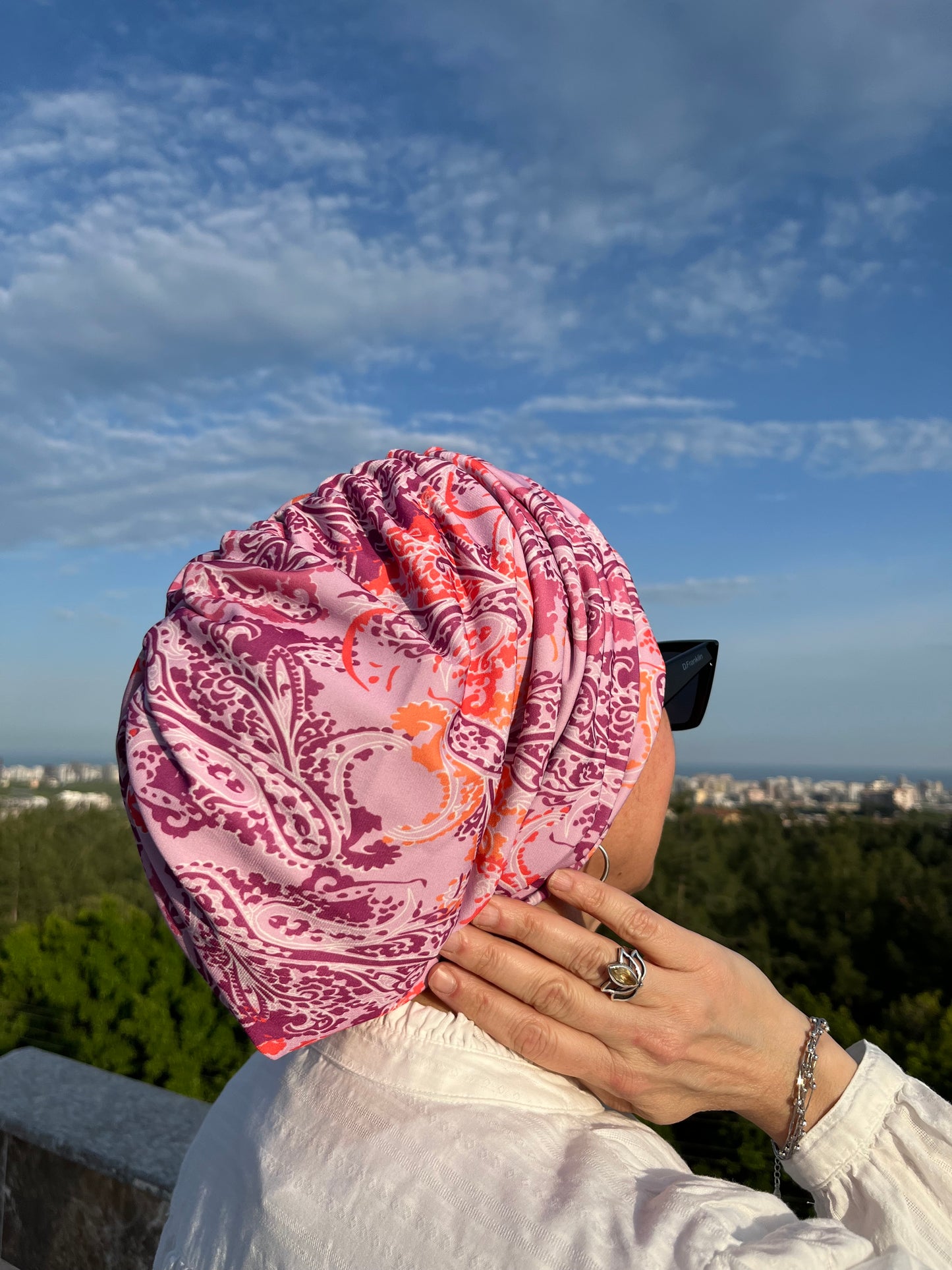 PEMBE ŞAL DESEN SANDY BÜZGÜLÜ BONE