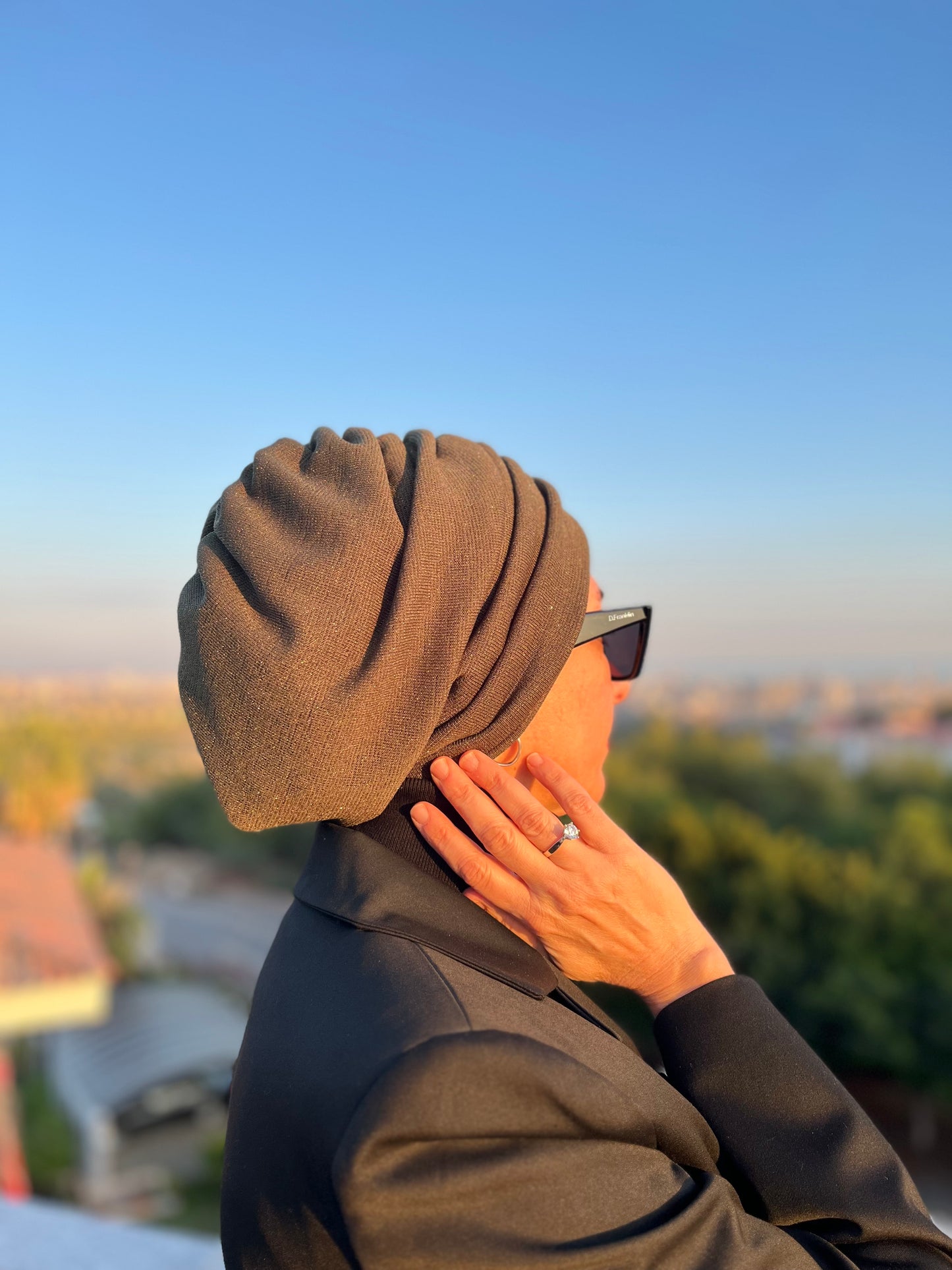 YEŞİL SİMLİ İNCE ÖRME  TRİKO BÜZGÜLÜ BONE