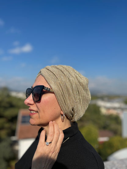 SARI SİM DETAYLI TÜL BÜZGÜLÜ BONE