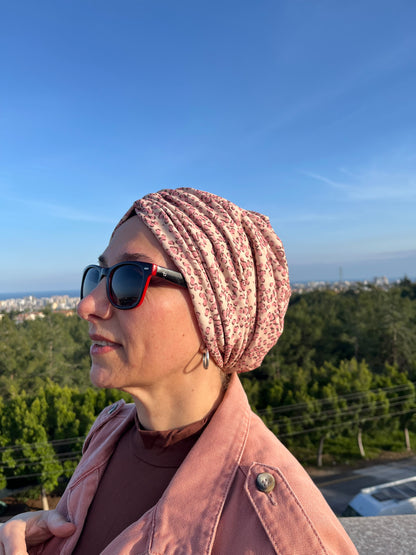 PEMBE DESENLİ SANDY BÜZGÜLÜ BONE