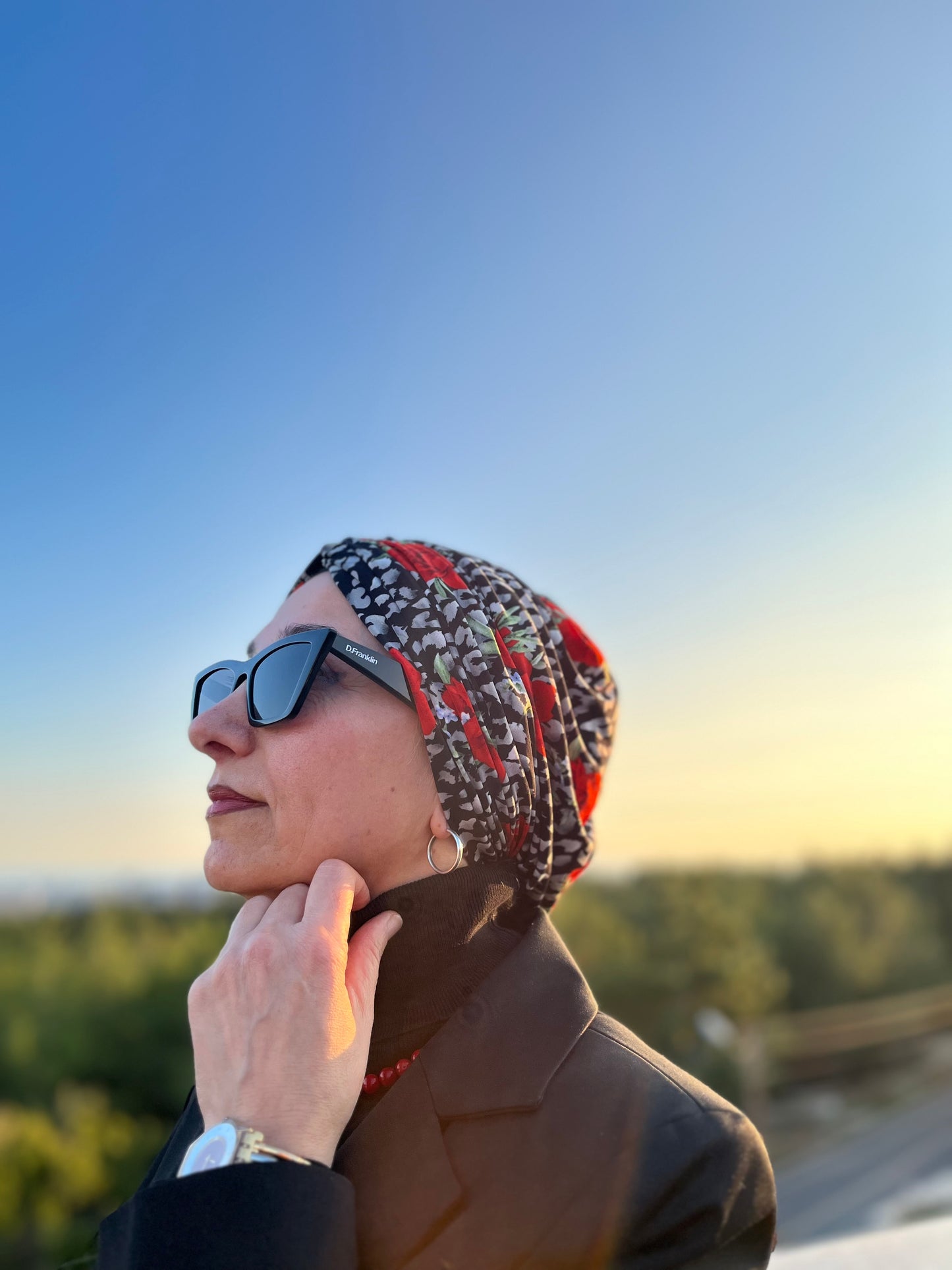 GÜL DESENLİ SANDY BÜZGÜLÜ BONE