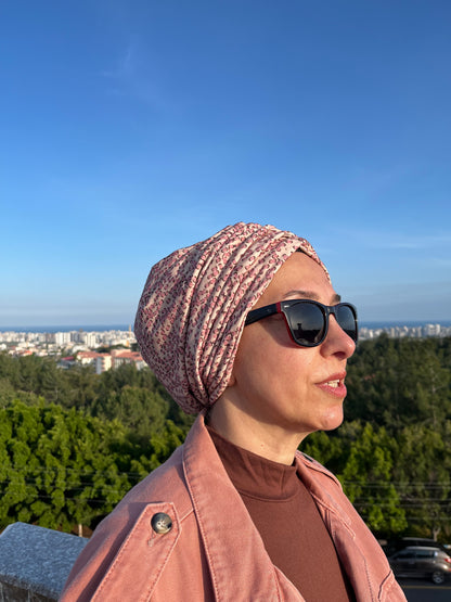 PEMBE DESENLİ SANDY BÜZGÜLÜ BONE