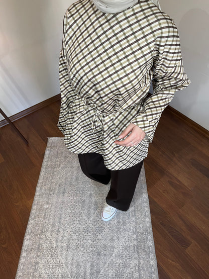 EKOSE DESENLİ SCUBA TAKIM - KAHVERENGİ