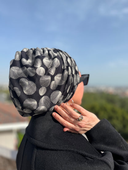 MİDYE MENEKŞE KUMAŞ BÜZGÜLÜ BONE