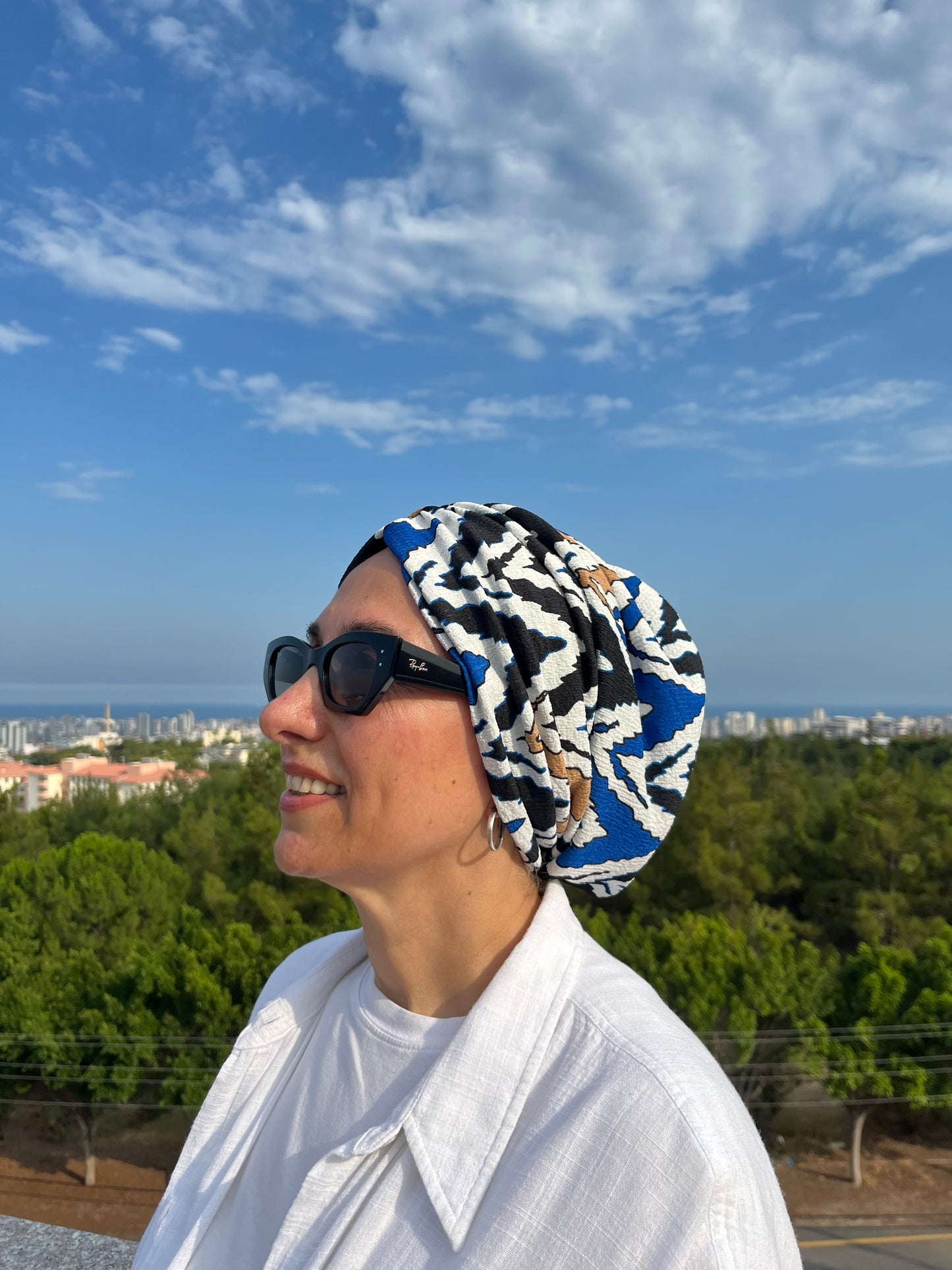 MAVİ ZİGZAG BÜRÜMCÜK BÜZGÜLÜ BONE