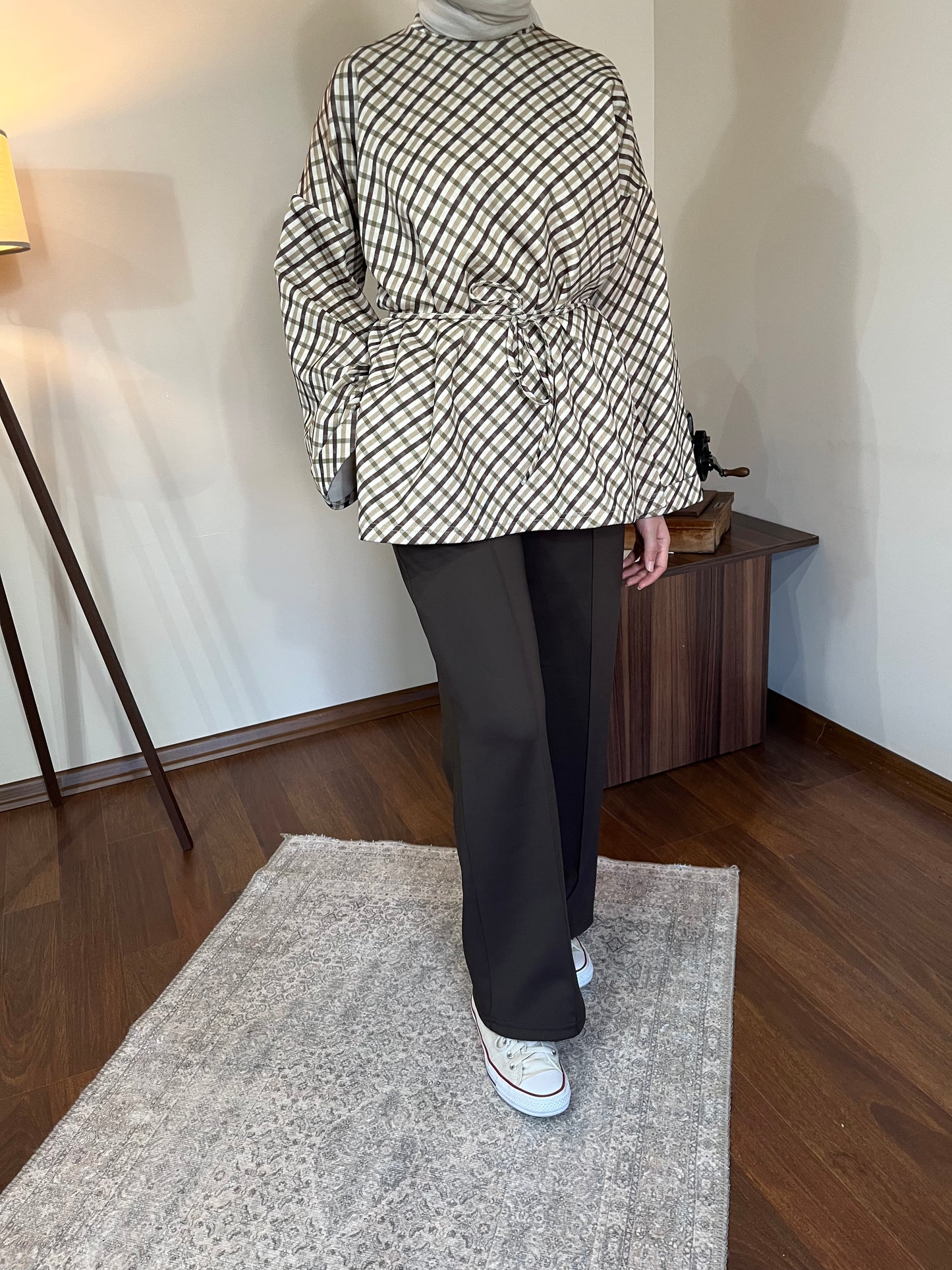 EKOSE DESENLİ SCUBA TAKIM - KAHVERENGİ