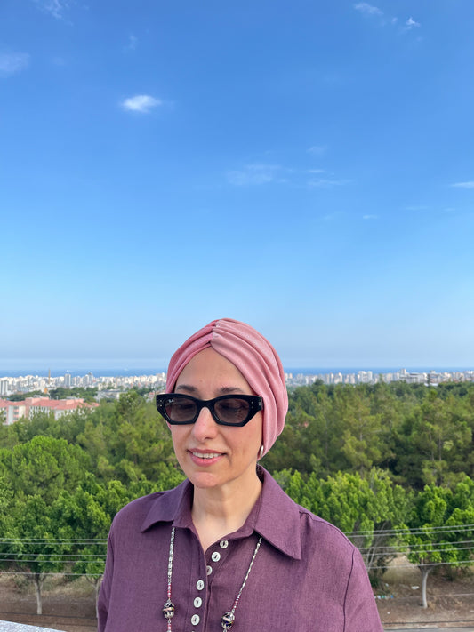 AÇIK PEMBE SİMLİ RENK GEÇİŞLİ SANDY BÜZGÜLÜ BONE