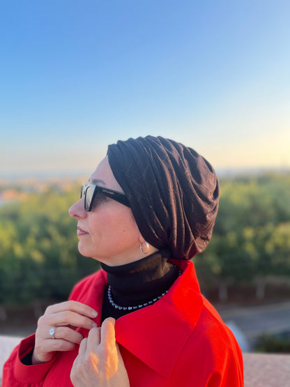 SİYAH KABARTMA DESENLİ SANDY BÜZGÜLÜ BONE