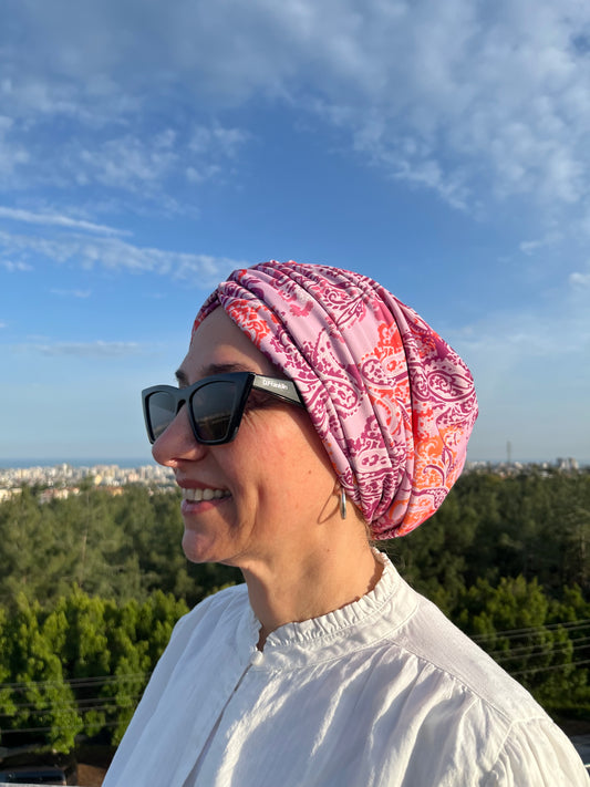 PEMBE ŞAL DESEN SANDY BÜZGÜLÜ BONE