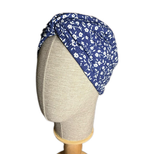 MAVİ ÇİÇEK DESENLİ BÜRÜMCÜK BURGULU BONE